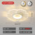 2020年新款网红ins房间灯简约现代创意花型LED主卧室吸顶灯客厅灯灯具(哑白+透明 直径62cm无极调光)第3张高清大图