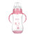 【两只装】运智贝婴儿奶瓶带手柄宽口pp感温变色奶瓶宝宝用品(粉加蓝 320ml+320ml)第2张高清大图