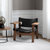 北欧简约设计师沙发椅实木马鞍皮西班牙椅休闲椅子橡木单人皮沙发(棕色)第4张高清大图