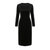 修身黑色丝绒连衣裙复古高端礼服过膝长裙2021秋法式直筒包臀裙子(黑色 M)第2张高清大图