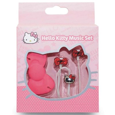 HelloKitty HKR-EP01耳塞入耳式耳塞 （红色）（可爱蝴蝶结造型,银色线卡,适合小女生情节的女生）