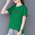 夏季薄款圆领短袖T恤女装年宽松时尚印花体恤衫百搭上衣(绿色 L 建议105-114斤)第4张高清大图