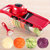 红凡 多功能切菜器刨丝器厨房用品擦丝切片切丝器六件套(红色（带盒款） 六件套)第3张高清大图