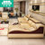 沙皮宝(SHAPBAO)  牛皮沙发客厅按摩多功能沙发简约现代牛皮整装组合沙发(双人位+贵妃位)第5张高清大图