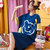 【俞兆林】 爱心小熊睡衣女夏季短袖可爱可外穿2021年新款女士家居服套装 36005(蓝色 M)第3张高清大图