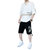 卡狮品 上衣裤子两件套夏季男装短袖T恤运动休闲潮流时尚印花ch套装238(白色 3XL)第5张高清大图