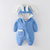 婴儿加绒加厚连体外出服(100cm 蓝色)第4张高清大图