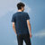 HLA/海澜之家简约净色短袖T恤2021夏季新品字母点缀新疆棉短T男HNTBJ2D142A(深蓝色 XL)第2张高清大图