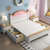恒兴达 儿童床现代简约1.2米小孩储物床1.5米公主实木床(1.5*2米拼色 床+床垫)第2张高清大图